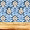Authentic Tile Stickers by Mi Alma 24 PC Set Spanish Design Wall Tile Decal Perfect for Kitchen Backsplash or Bathroom Tiles Vinyl Art Easy to Install Peel and Stick (8x8 Inch, Talavera Blue H205) view 2