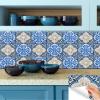 Authentic Tile Stickers by Mi Alma 24 PC Set Spanish Design Wall Tile Decal Perfect for Kitchen Backsplash or Bathroom Tiles Vinyl Art Easy to Install Peel and Stick (4x4 Inch, Classic Blue H120) view 2