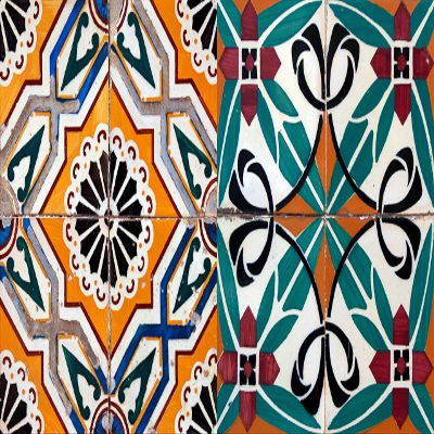 Authentic Tile Stickers by Mi Alma 24 PC Set Spanish Design Wall Tile Decal Perfect for Kitchen Backsplash or Bathroom Tiles Vinyl Art Easy to Install Peel and Stick (6x6 Inch, Green Orange H203)