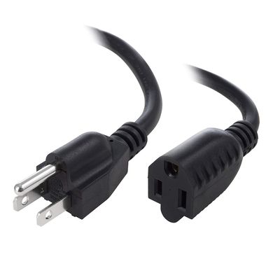 1ft (0.3M) 16AWG Heavy Duty (Power Extension Cord) Power Extension Cable 1 Feet (0.3 Meters) 3 Conductor (NEMA 5-15P to NEMA 5-15R) 13 Amp Power Cable CNE593166 (5 Pack)
