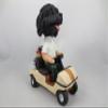 Black Labradoodle Golfer Golf Cart Doogie Handpainted Handsculpted Resin Collectable Figurine view 1