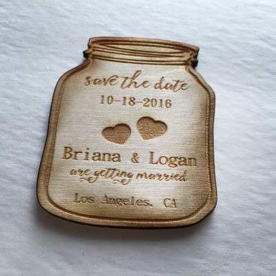 30 Mason Jar Save the Date Magnets - Wedding