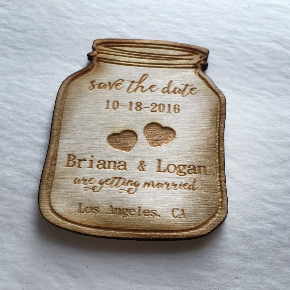 30 Mason Jar Save the Date Magnets - Wedding