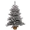 Vickerman 42" Flocked Anoka Pine Artificial Christmas Tree, Unlit - Snow Covered Faux Tree - Seasonal Potted Indoor Home Decor view 1