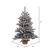 Vickerman 42" Flocked Anoka Pine Artificial Christmas Tree, Unlit - Snow Covered Faux Tree - Seasonal Potted Indoor Home Decor view 2