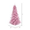Vickerman 3' Pink Fir Artificial Christmas Tree, Unlit - Faux Fir Christmas Tree - Seasonal Indoor Home Decor - Featuring 234 PVC Tips - Tree Stand Included view 2
