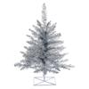 Vickerman 3' x 25" Silver Fir Artificial Christmas Tree with 234 PVC Tips, Unlit Design, Rich Colored Pull Down Branches, Includes Plastic Tree Stand view 1