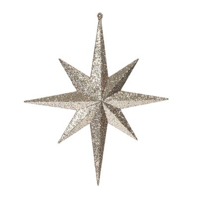 Vickerman 12" Rose Gold Iridescent Glitter Bethlehem Star Christmas Ornament, 2 per Box