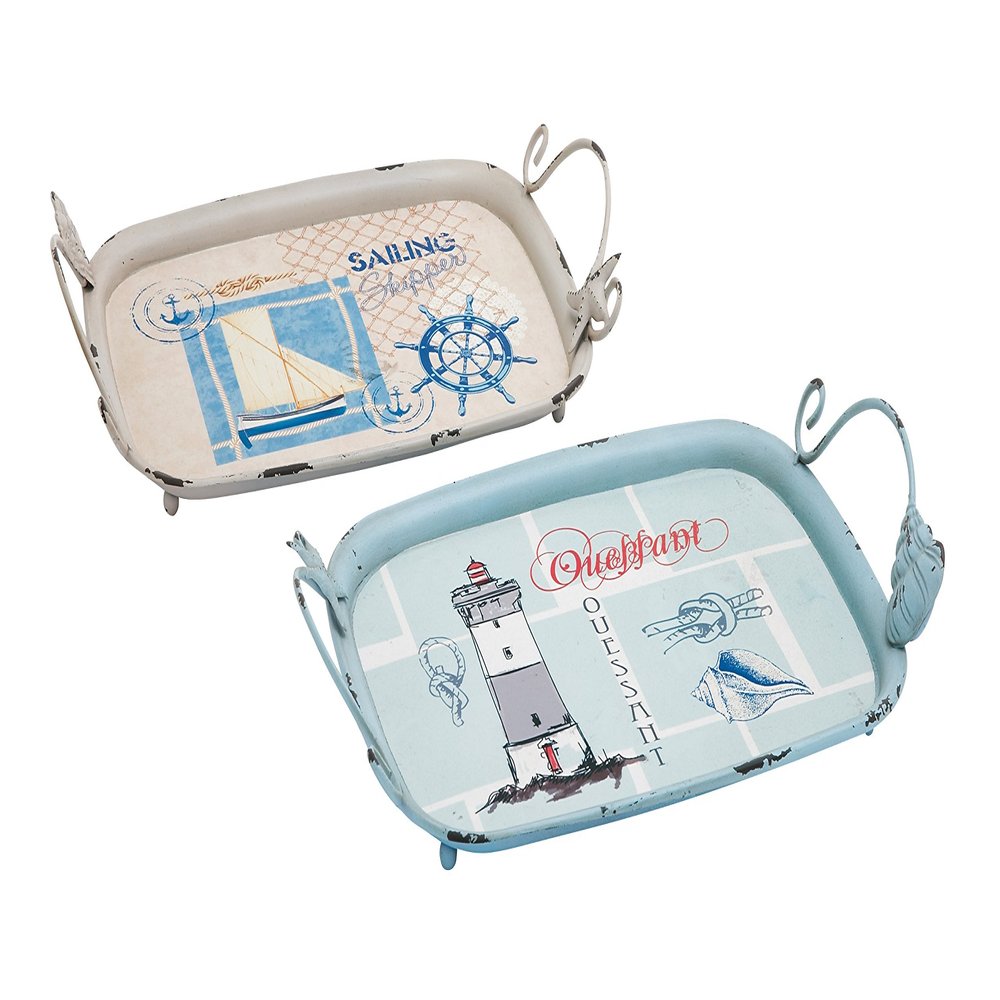 Woodland Imports 2 Assorted Fabulous Metal Tray