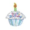 PMU Happy Birthday Petite Cupcake Shape Balloon (18 Inch Mylar) Pkg/1 view 1