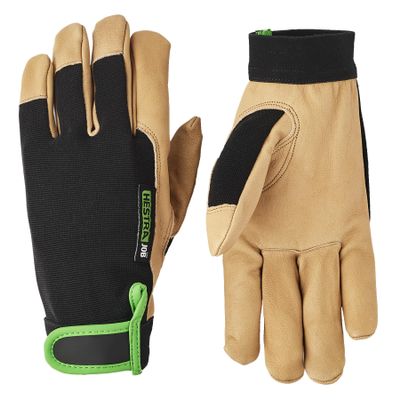 Hestra Job Kobolt Golden Flex Glove for Yard Week, General Projects and Precision Tasks - Black/Tan - 8