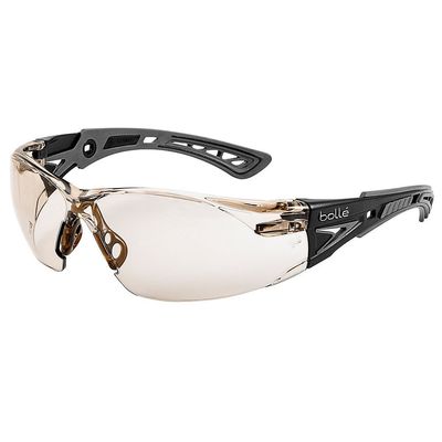 boll Safety 40209, Rush+ Safety Glasses Platinum, Black & Grey Frame, CSP Lenses