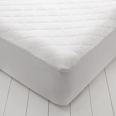 Continental Bedding Quilted Fitted Mattress Pad Protector 100% Cotton Top Soft Breathable Cover Light Polyester Fill Fits Mattresses Up to 18 Inch Deep