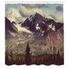 Ambesonne Alaska Mountains Shower Curtain, Arctic Landscape Hiking Alaska Mountains Scenery in USA Wilderness, Cloth Fabric Bathroom Decor Set with Hooks, 69" W x 70" L, Green Black White view 2