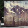 Ambesonne Alaska Mountains Shower Curtain, Arctic Landscape Hiking Alaska Mountains Scenery in USA Wilderness, Cloth Fabric Bathroom Decor Set with Hooks, 69" W x 70" L, Green Black White view 3