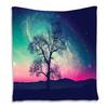 Ambesonne Galaxy Tapestry, Vibrant Stars Space Cosmic Lonely Tree Aurora Borealis, Wall Hanging for Bedroom Living Room Dorm Decor, 60" X 80", Aqua view 1