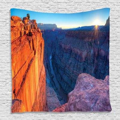 Ambesonne Americana Tapestry, Sunrise at Toroweap Point Grand Canyon National Park Scenery Picture, Wall Hanging for Bedroom Living Room Dorm Decor, 60" X 80", Orange