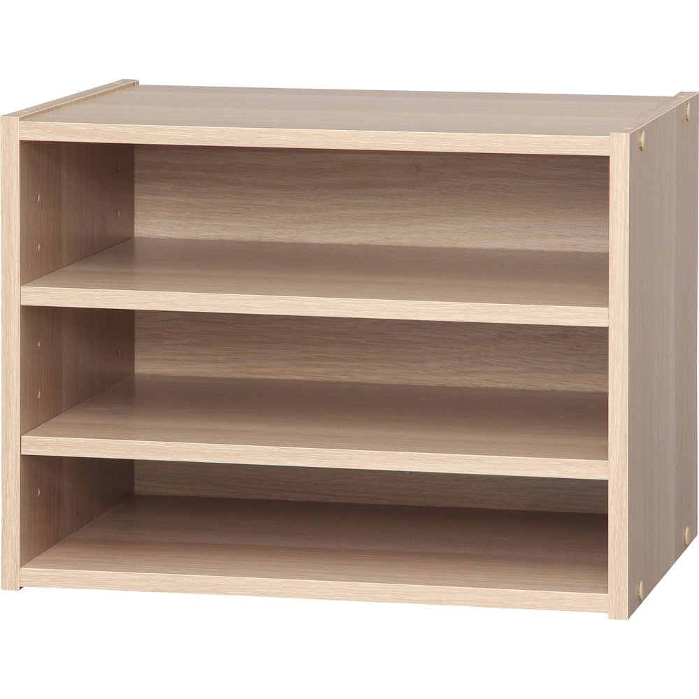 Iris Ohyama STB-400T Stacked Box, Shelf, Width 15.7 x Depth 11.3 x Height 12.0 inches (40 x 28.7 x 30.5 cm), Natural