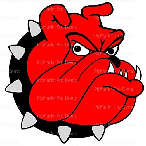 1/8 Sheet - Red Bulldog Mascot Birthday - Edible Cake/Cupcake Party Topper - D20473
