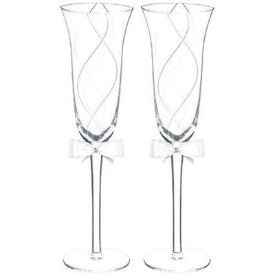 Amscan Stylish Mr. and Mrs. Wedding Toasting Glass, 7.4 oz