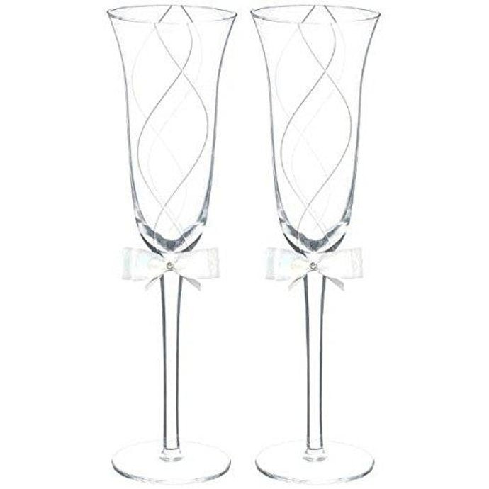 Amscan Stylish Mr. and Mrs. Wedding Toasting Glass, 7.4 oz