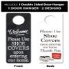 Mediz Foldable Shoe Cover Holder (Black) with Bonus: 1 Door Hanger with Designs on Front and Back - Please Use Shoe Covers view 2