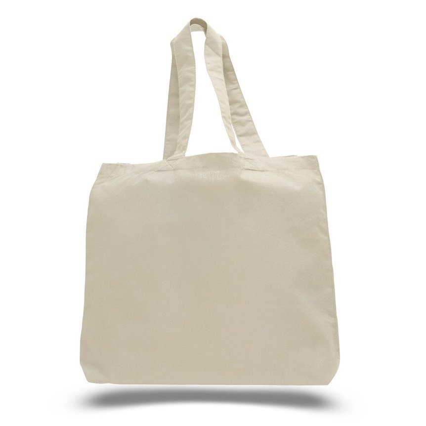 14 Pack Promotional Priced Cotton Blank Shopping Tote Bags W/Bottom Gusset Art Craft