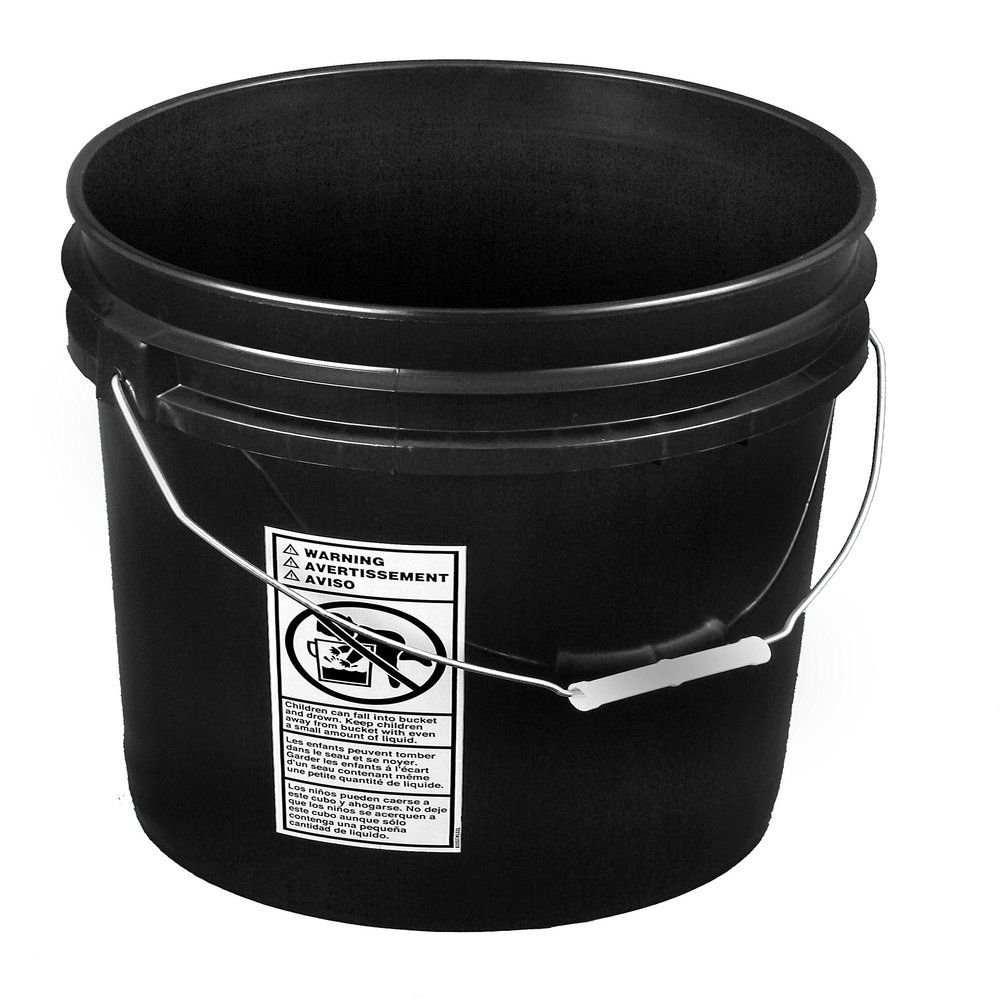 API Kirk Black 5 Gallon Bucket; Heavy Duty 90 Mil Plastic