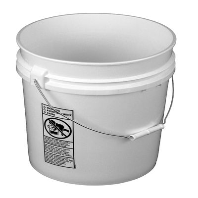 API Kirk White 5 Gallon Bucket; Heavy Duty 90 Mil Plastic