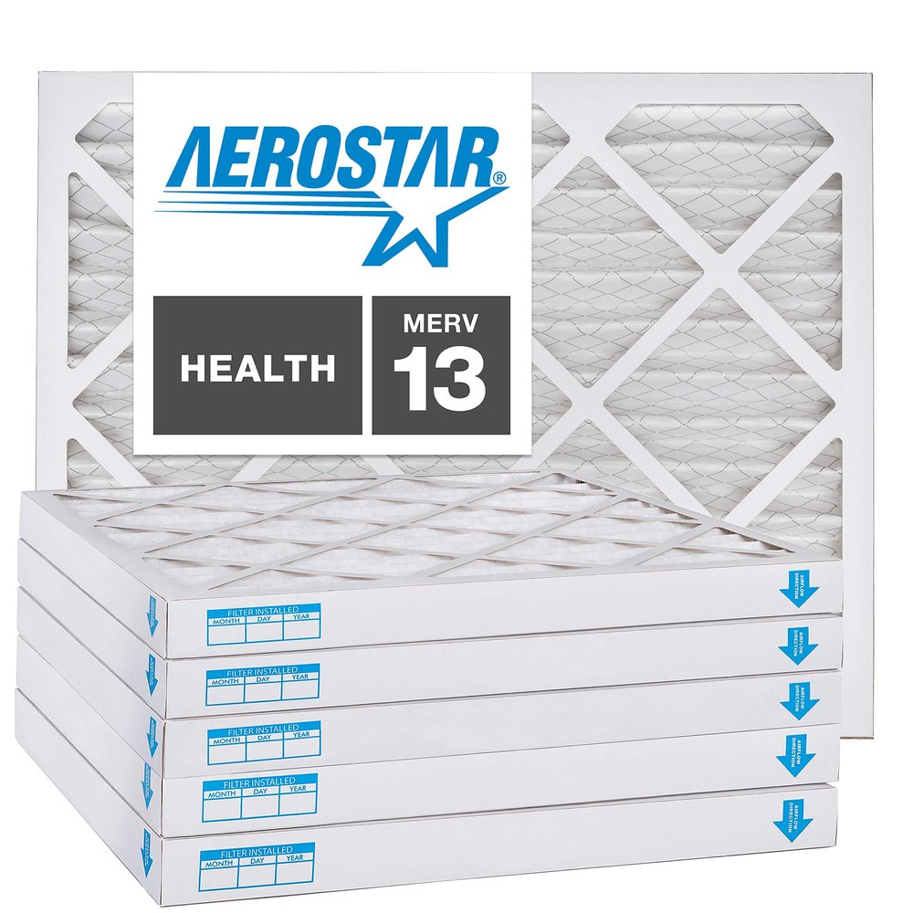 Aerostar 16x22x2 MERV 13, Pleated Air Filter, 16x22x2, Box of 6, Made in the USA