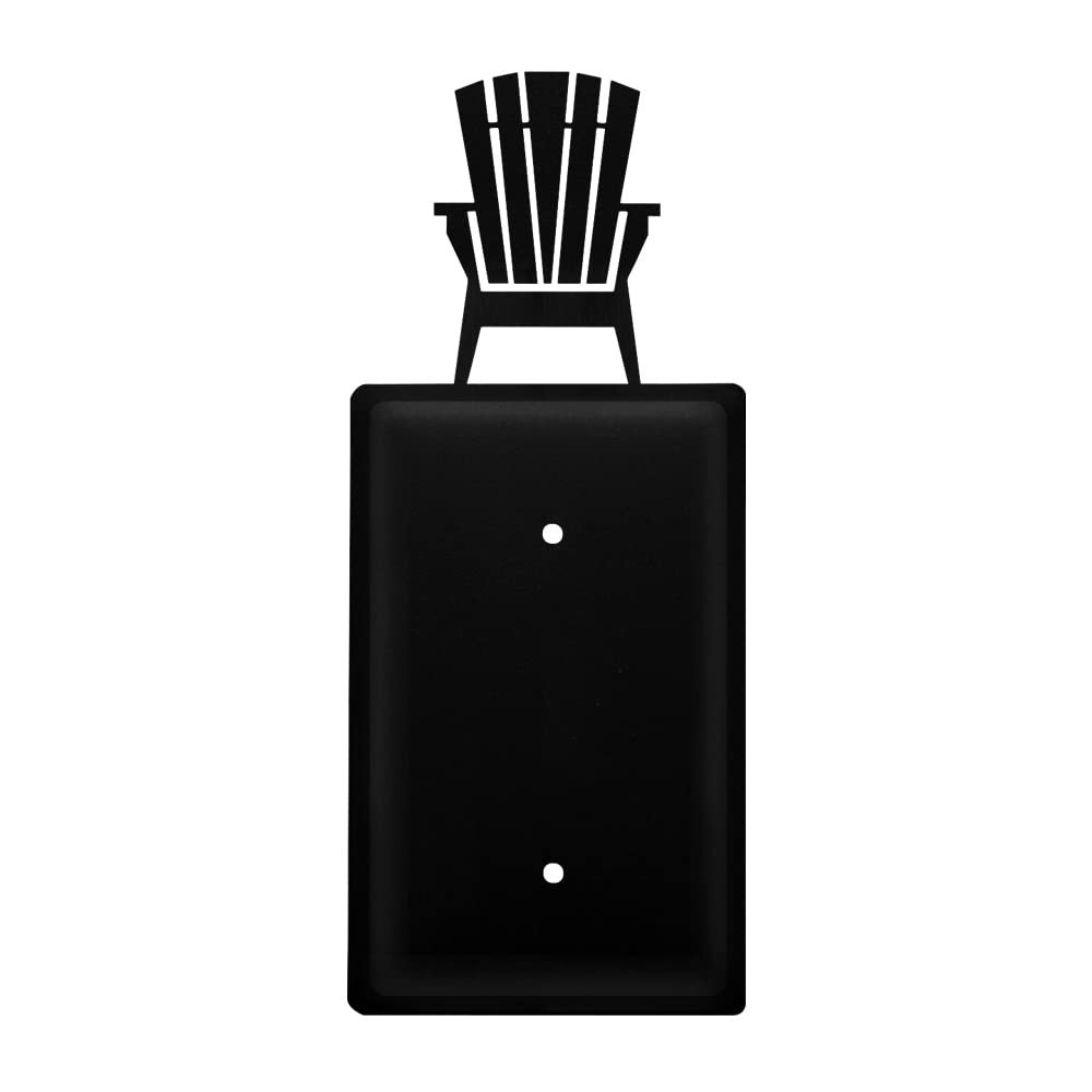 Village Wrought Iron EC-119 8 Inch Adirondack - Single Electrical Cover, Black