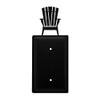 Village Wrought Iron EC-119 8 Inch Adirondack - Single Electrical Cover, Black view 1