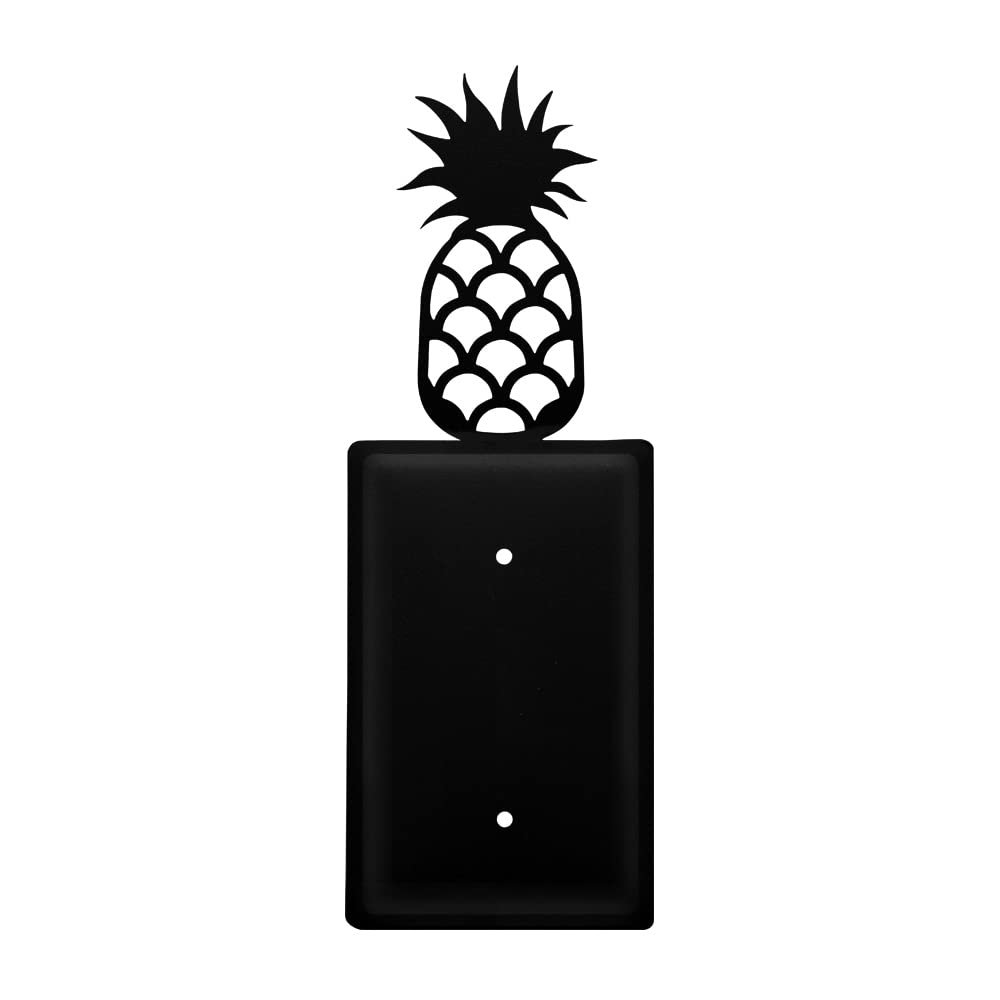 Village Wrought Iron EC-44 8 Inch Pineapple -Single Electrical Cover, Black