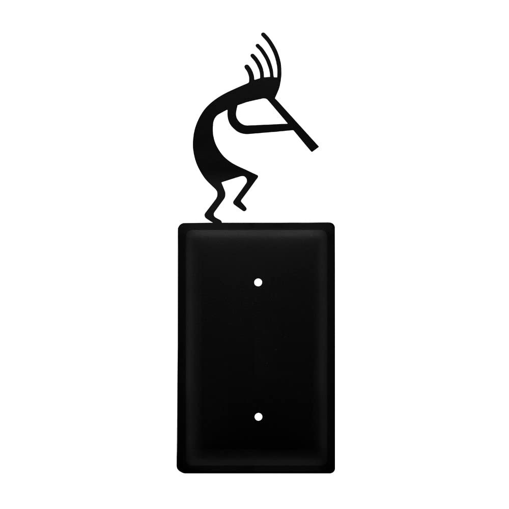 Village Wrought Iron EC-56 8 Inch Kokopelli - Single Electrical Cover, Black