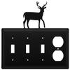 Village Wrought Iron Deer Triple Switch & Single Outlet view 1