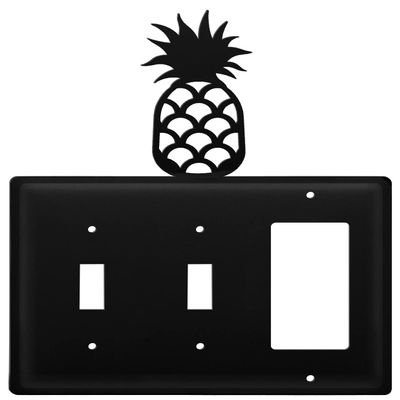 Village Wrought Iron ESSG-44 8 Inch Pineapple - Switch Cover Triple, Black