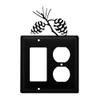Village Wrought Iron EGO-89 8 Inch Pinecone - Single GFI and Outlet, Black view 1