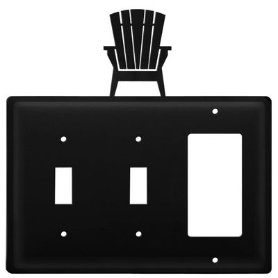 Village Wrought Iron ESSG-119 8 Inch Adirondack - Switch Cover Triple, Black