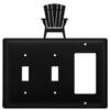 Village Wrought Iron ESSG-119 8 Inch Adirondack - Switch Cover Triple, Black view 1