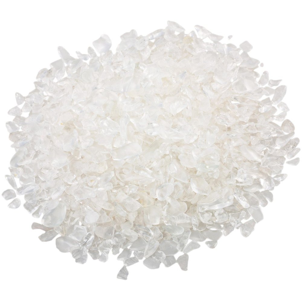SUNYIK Rock Quartz Tumbled Chips Stone Crushed Crystal Quartz Pieces Irregular Shaped Stones 1pound(about 460 gram)