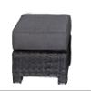 Bora Bora Two-Tone Wicker Rattan Ottoman in Charcoal Cushion view 1