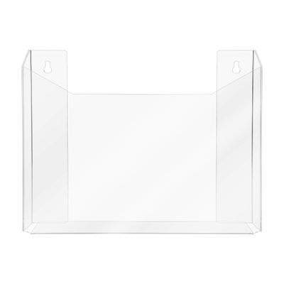 6 Pack Extra Large Brochure Holder 13.75 Wide Clear Acrylic Wall Mount Display Rack for Newspapers Patient Charts Catalogs or Large Printed Literature Includes Hanging Hardware by Marketing Holders