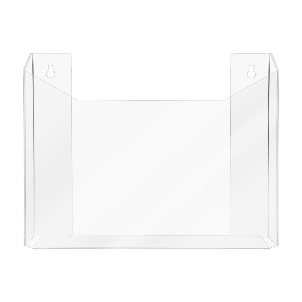 6 Pack Extra Large Brochure Holder 13.75 Wide Clear Acrylic Wall Mount Display Rack for Newspapers Patient Charts Catalogs or Large Printed Literature Includes Hanging Hardware by Marketing Holders