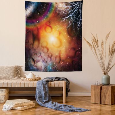 Ambesonne Astrology Tapestry, Abstract Astral Illustration of the Universe Electricity in Infinity, Wall Hanging for Bedroom Living Room Dorm Decor, 40" X 60", Multicolor