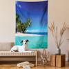 Ambesonne Ocean Tapestry, Seaside View Tropical Island Coast Jungle Nature Landscape Picture, Wall Hanging for Bedroom Living Room Dorm Decor, 60" X 80", Royal Blue Turquoise view 2