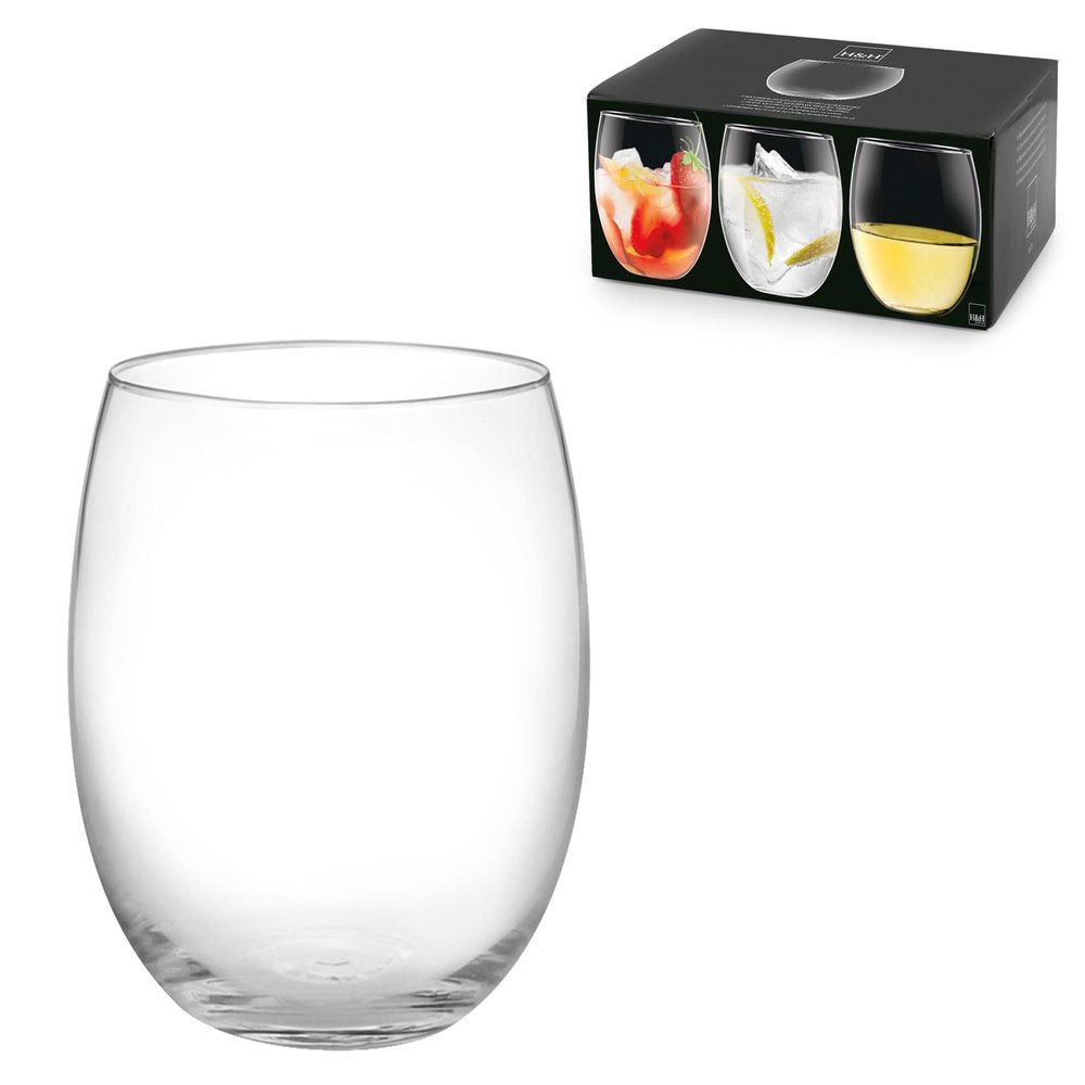 H&H Bubbly Pack of 6 Wine Glasses, 6 Units