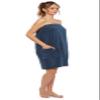 Arus Womens Bathrobe GOTS Certified Organic 100% Turkish Terry Cotton Robe Adjustable Closure Bath Wrap Navy Blue, Small view 1