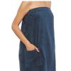 Arus Womens Bathrobe GOTS Certified Organic 100% Turkish Terry Cotton Robe Adjustable Closure Bath Wrap Navy Blue, Small view 4