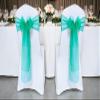 MDS Pack of 50 PCS Organza Chair Sashes Wider Dining Chair Bows Ribbon Tie Back for Wedding Party Birthday Bridal Shower Reception Event Banquet Home Chair Cover Decoration - Green view 2