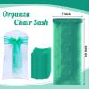 MDS Pack of 50 PCS Organza Chair Sashes Wider Dining Chair Bows Ribbon Tie Back for Wedding Party Birthday Bridal Shower Reception Event Banquet Home Chair Cover Decoration - Green view 3